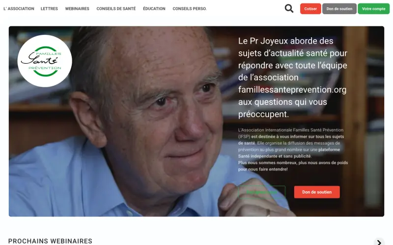 Page d’accueil de famillessanteprevention.org