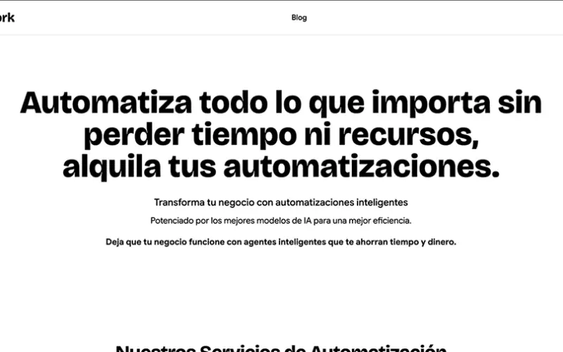 Landing page d’une offre d’automatisation